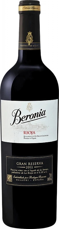 Вино Beronia Gran Reserva, Rioja DOC, 2011
