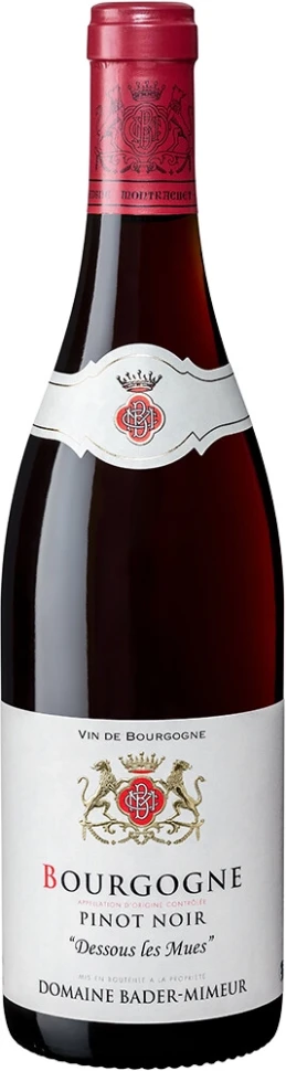 Вино Bader-Mimeur, Dessous les Mues Pinot Noir, Bourgogne AOC, 2023