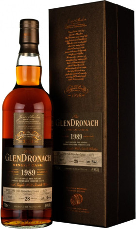 Виски Glendronach Single Cask Pedro Ximenez Sherry Puncheon 28 Years Old 1989 gift box 700 мл
