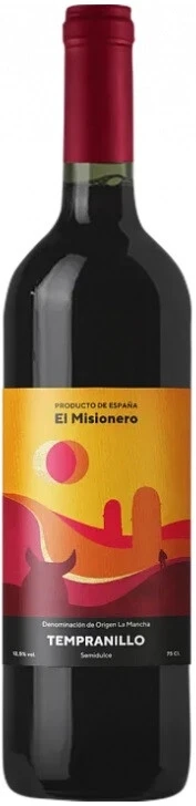 Вино El Misionero Tempranillo Semidulce, La Mancha DO, 0.75 л