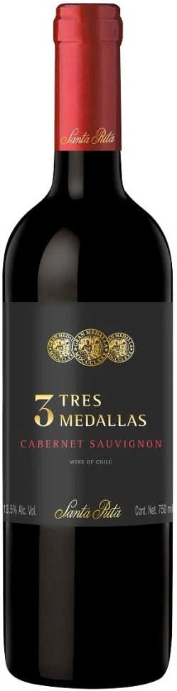 Вино Santa Rita, "3 Tres Medallas" Cabernet Sauvignon, 2015
