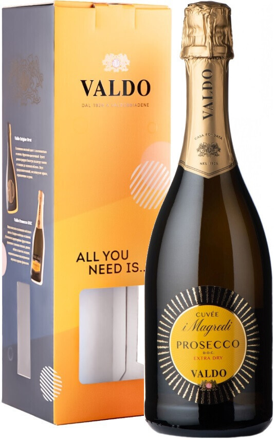 Игристое вино Valdo Cuvee i Magredi Prosecco DOC Extra Dry 2021 gift box