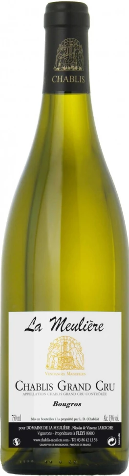 Вино Domaine de la Meuliere, Chablis Grand Cru Bougros AOC, 2014