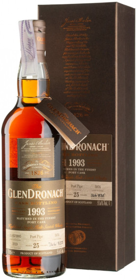 Виски Glendronach Single Cask Port Pipe 25 Years Old 1993 gift box 700 мл