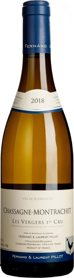 Вино Domaine Fernand & Laurent Pillot, Chassagne Montrachet 1er Cru Les Vergers AOC, 2018