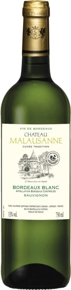 Вино Chateau Malausanne Blanc, Bordeaux AOC, 2023