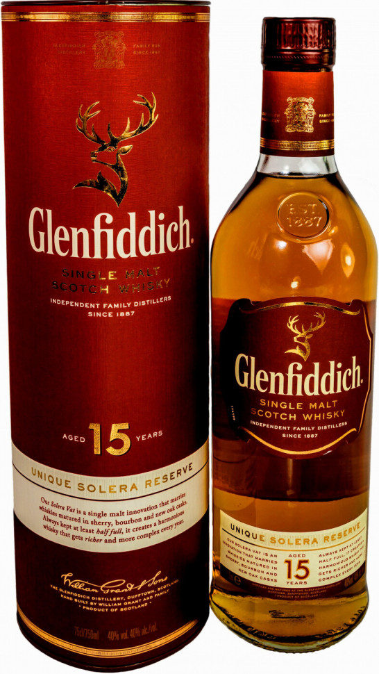 Виски Glenfiddich 15 Years Old in tube 750 мл