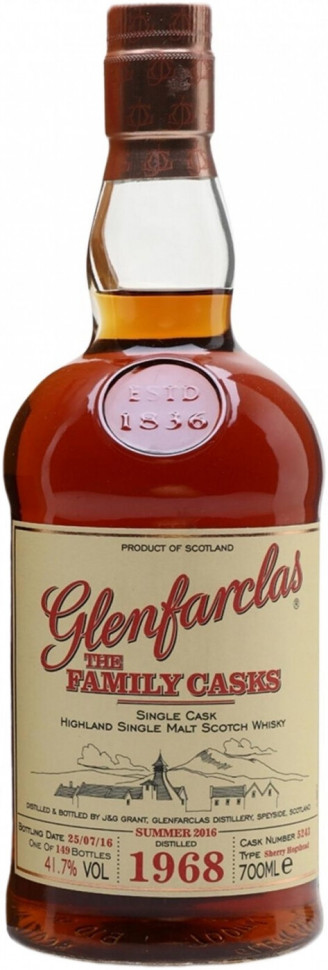 Виски Glenfarclas 1968 Family Casks 41 7% 700 мл
