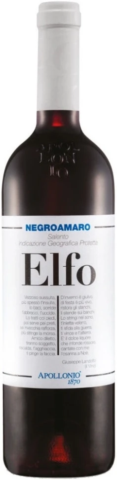 Вино Apollonio, Elfo Negroamaro, Salento IGP, 2023