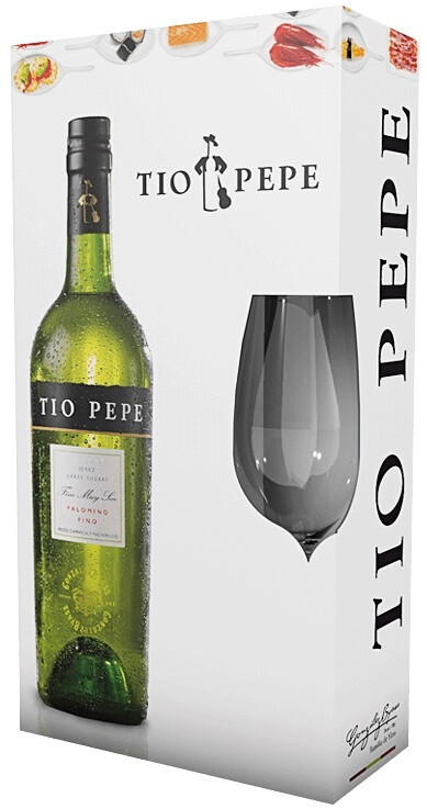 Херес Tio Pepe Palomino Fino gift box with glass