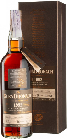 Виски Glendronach Single Cask Sherry Butt 56 5% 26 Years Old 1992 gift box 700 мл