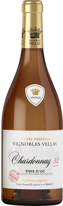 Вино Vignobles Vellas, Chardonnay 52 Blend, Pays d'Oc IGP, 2024