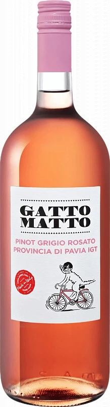 Вино Villa degli Olmi, Gatto Matto Pinot Grigio Rosato, Provincia di Pavia IGT, 2018, 1.5 л