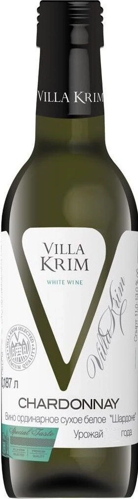 Вино "Villa Krim" Chardonnay, 187 мл