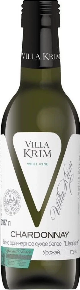 Вино "Villa Krim" Chardonnay, 187 мл