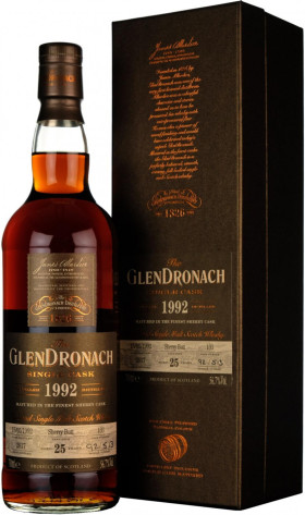 Виски Glendronach Single Cask Sherry Butt 56 7% 25 Years Old 1992 gift box 700 мл