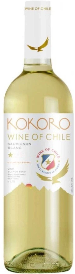 Вино Kokoro Sauvignon Blanc Seco, Valle Central DO, 2020