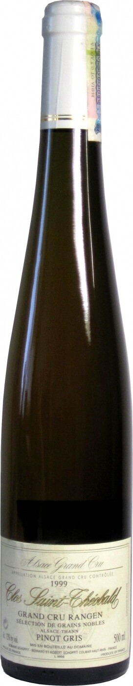 Вино Domaine Schoffit Pinot Gris Rangen de Thann Grand Cru Clos Saint Theobald Selection de Grains Nobles 1999 500 мл