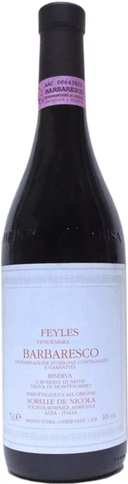 Вино Sorelle de Nicola, Feyles Riserva, Barbaresco DOCG, 2013