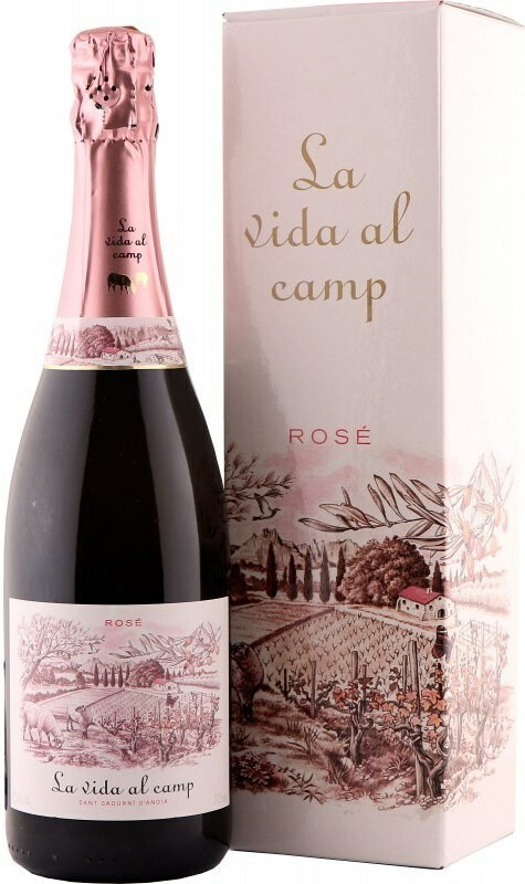 Игристое вино La Vida al Camp Cava Brut Rose in gift box