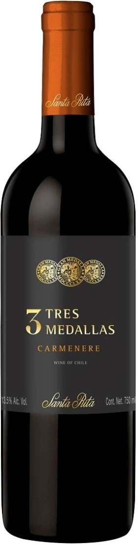 Вино Santa Rita, "3 Tres Medallas" Carmenere, 2016