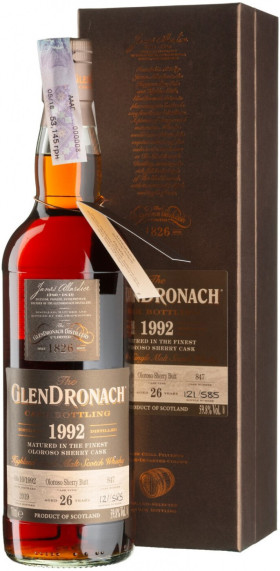 Виски Glendronach Single Cask Sherry Butt 59 8% 26 Years Old 1992 gift box 700 мл