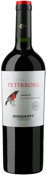 Вино Bisquertt, "Petirrojo" Reserva", Merlot, Colchagua Valley DO, 2013
