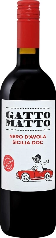 Вино Villa degli Olmi, Gatto Matto Nero d'Avola, Sicilia DOC, 2020