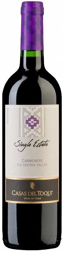 Вино Casas del Toqui, "Single Estate" Carmenere, Central Valley DO, 2016