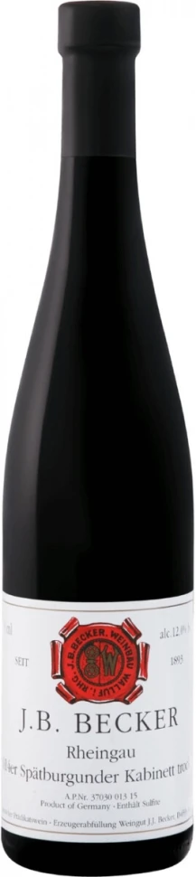 Вино J. B. Becker, Spatburgunder Kabinett Rheingau, 2014