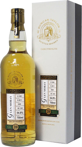 Виски Glen Moray 20 Years Old Dimensions Speyside 1991 gift box 700 мл