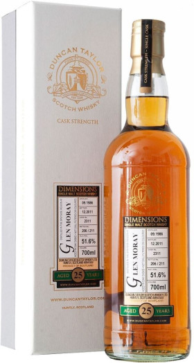 Виски Glen Moray 25 Years Old 51 6% Dimensions 1986 gift box 700 мл