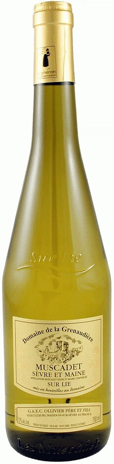 Вино Domaine de la Grenaudiere, Muscadet de Sevre et Maine AOC "Sur Lie", 2015