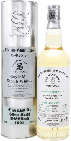Виски Signatory Vintage The Un-Chillfiltered Collection Glen Keith 19 Years 1997 metal tube 700 мл