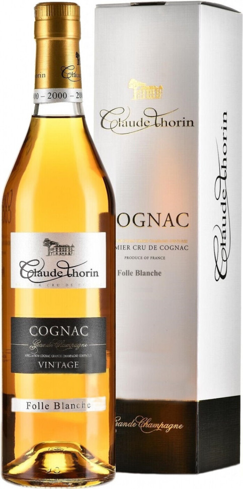 Коньяк Claude Thorin Folle Blanche Vintage Cognac Grande Champagne AOC 2004 gift box 700 мл