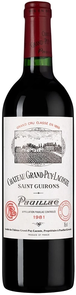 Вино Chateau Grand-Puy-Lacoste, Pauillac AOC, 1981