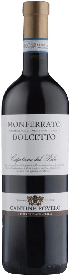 Вино Cantine Povero, Dolcetto Capitano del Palio, Monferrato DOC, 2018