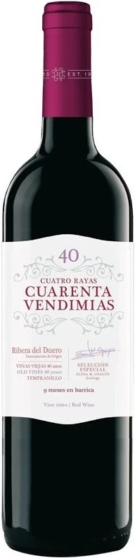 Вино Cuatro Rayas, Cuarenta Vendimias Tempranillo, Ribera del Duero DO