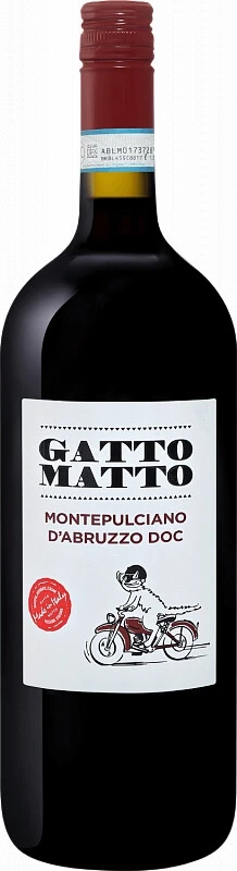 Вино Villa degli Olmi, Gatto Matto Montepulciano d'Abruzzo DOC, 2017, 1.5 л