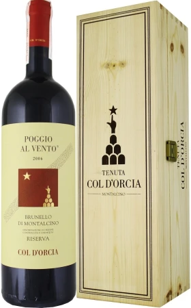 Вино Poggio al Vento, Brunello di Montalcino DOCG Riserva, 2006, wooden box