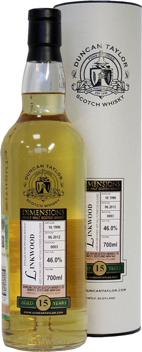 Виски Linkwood 15 Years Old Dimensions Speyside 1996 gift tube 700 мл