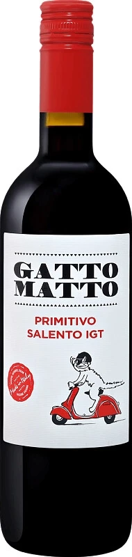 Вино Villa degli Olmi, "Gatto Matto" Primitivo, Salento IGT, 2022