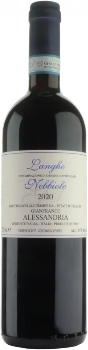 Вино Alessandria Gianfranco, Nebbiolo, Langhe DOC, 2020