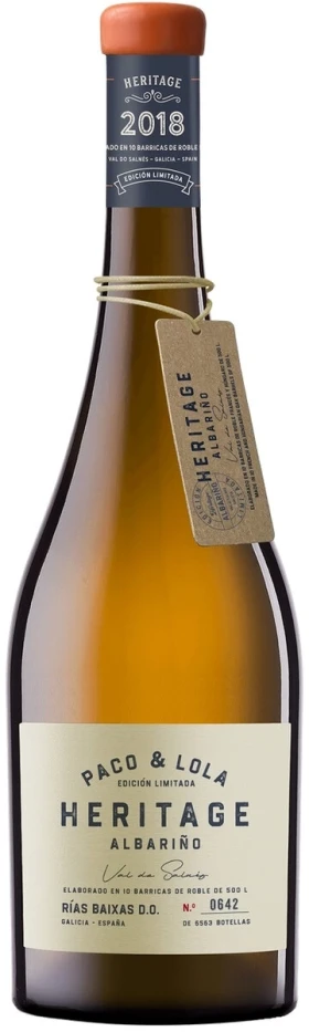 Вино Paco &amp; Lola Heritage Albarino, Rias Baixas DO, 2018