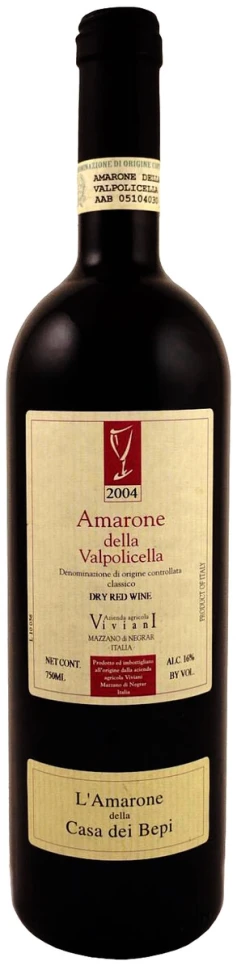 Вино Viviani, Amarone della Valpolicella Classico DOC Casa dei Bepi, 2004