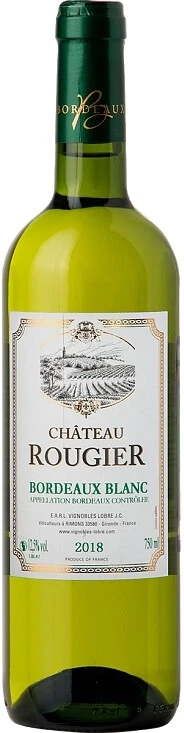 Вино Chateau Rougier Blanc, Bordeaux AOC, 2018
