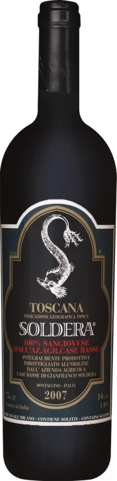 Вино Case Basse, Soldera Sangiovese, Toscana IGT, 2007