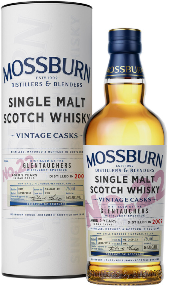 Виски Mossburn Vintage Casks No 22 Glentauchers 2009 in tube 700 мл