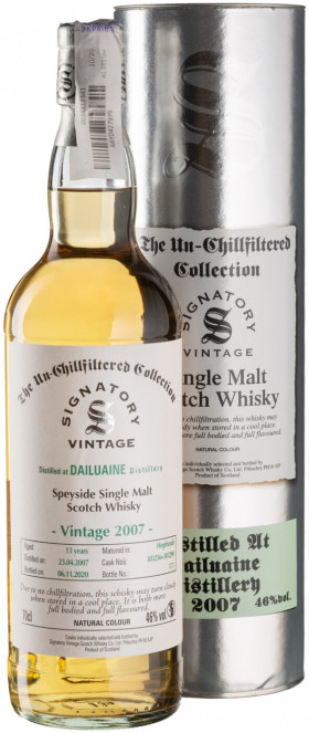 Виски Signatory Vintage The Un-Chillfiltered Collection Dailuaine 13 Years 2007 metal tube 700 мл