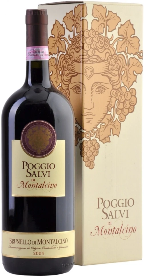 Вино Villa Poggio Salvi, Brunello di Montalcino, 2004, gift box, 1.5 л